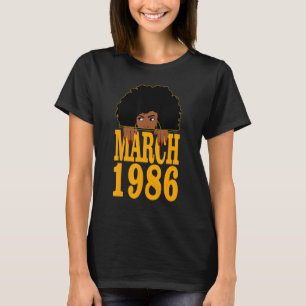 Camiseta Março de 1986 36º aniversário 36 anos mulheres neg