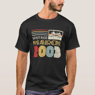 Camiseta Março De 2003 Cassete 19º Aniversário 19 Anos Ol