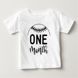 Camiseta Marco de um mês de bebê de beisebol -