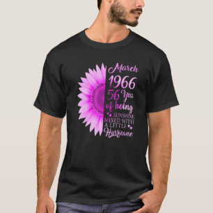 Camiseta Março Girl 1966 56 Anos 56 Anos 56 Aniversário
