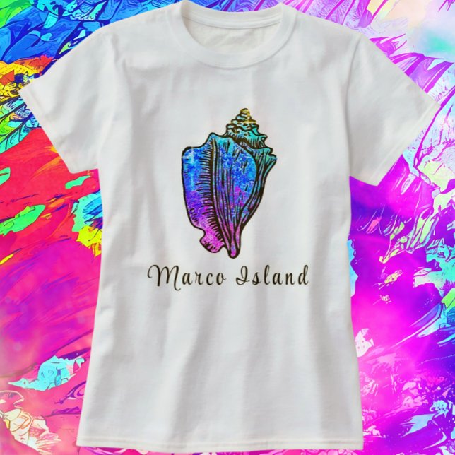 Camiseta Marco Island Bonito Conch Sea Shell (Pretty Marco Island Seashell Shirt)