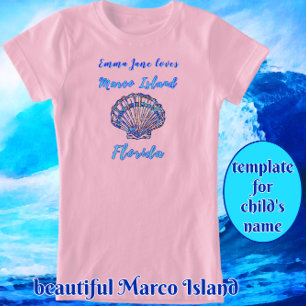 Camiseta Marco Island Bonito Seashell com Nome