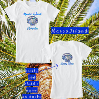 Camiseta Marco Island Flórida Mosaico Bonito Nome Concha