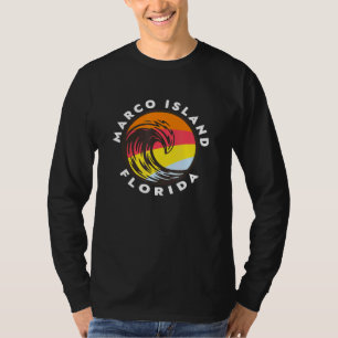 Camiseta Marco Island Flórida Vacinação Souvenir Ocean Wave