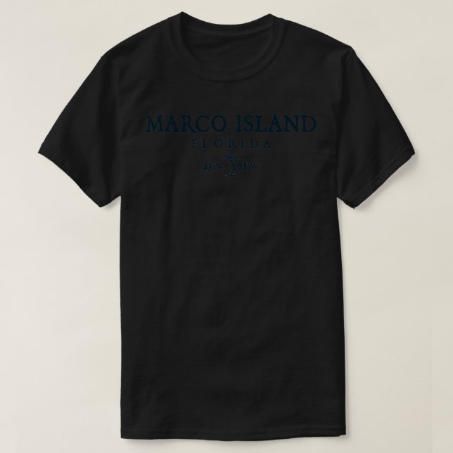 Camiseta Marco Island Palm Tree Surf Beach Tee (Frente do Design)