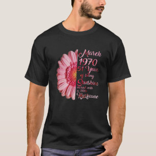 Camiseta Março Rapariga 1970 T 51 Anos 51º Presente De Aniv