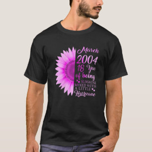 Camiseta Março Rapariga 2004 T 18 Anos 18 Dama De Aniversár