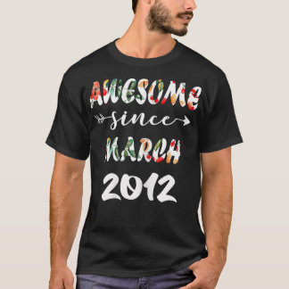 Camiseta Março Rapariga 2012 10 Aniversário 10 Ano Incrível