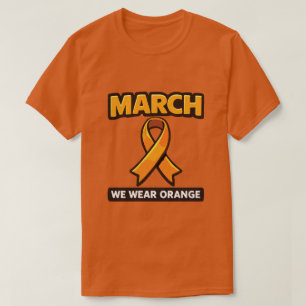 Camiseta Março Usamos Fita de Conscientização Laranja