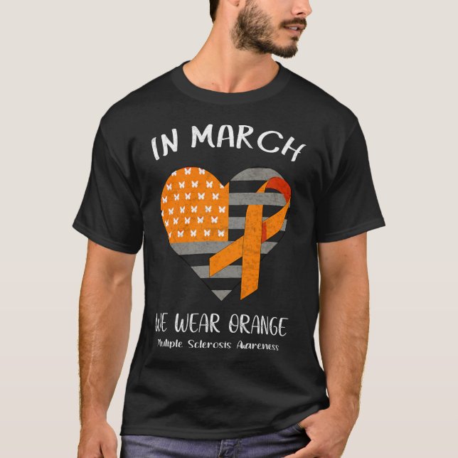 Camiseta Março Vestimos Consciência da Esclerose Múltipla L (Frente)