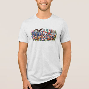 Camiseta Marcos Históricos Americanos Símbolos da Bandeira