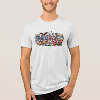 Camiseta Marcos Históricos Americanos Símbolos da Bandeira