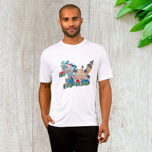 Camiseta Marcos Londrinos Icônicos Mapa do Reino Unido Viag
