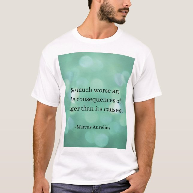 Camiseta Marcus Aurelius: Conquiste a raiva, encontre a paz (Frente)