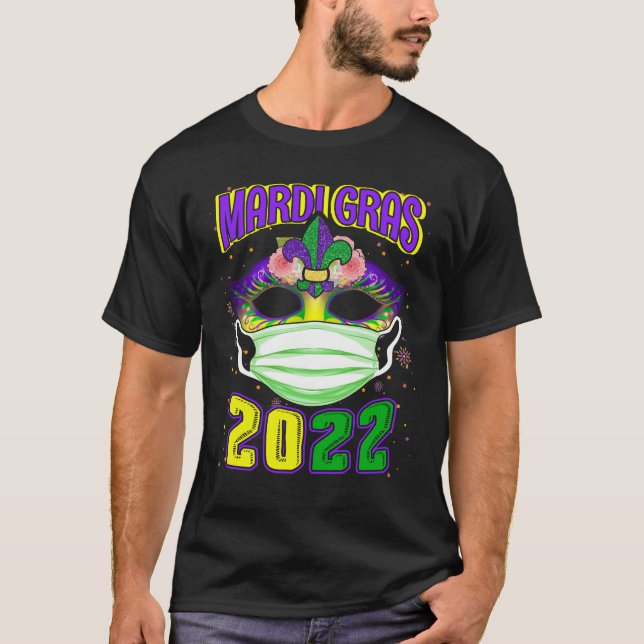 Camiseta Mardi Gras 2022 Com Fesstival De Máscara (Frente)