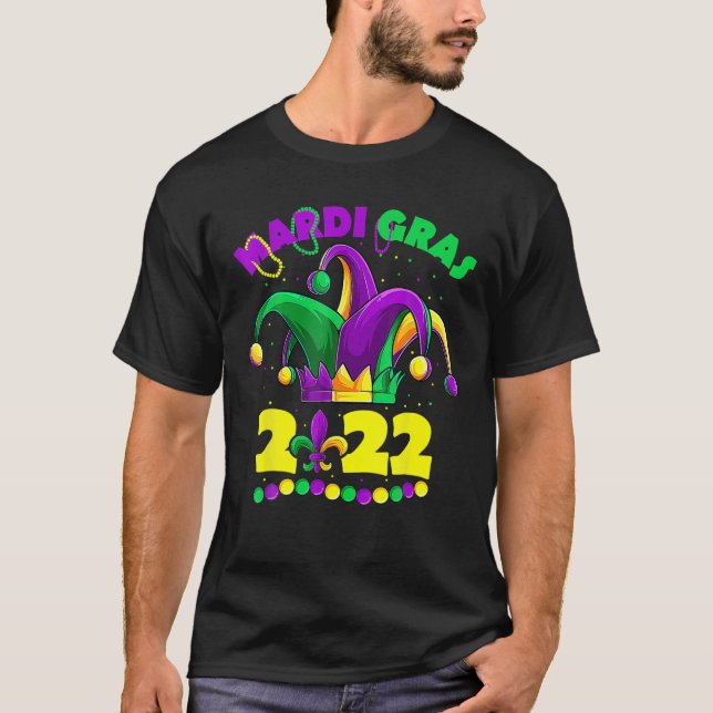 Camiseta Mardi Gras 2022 Jester Outfit, Crianças Meninas (Frente)