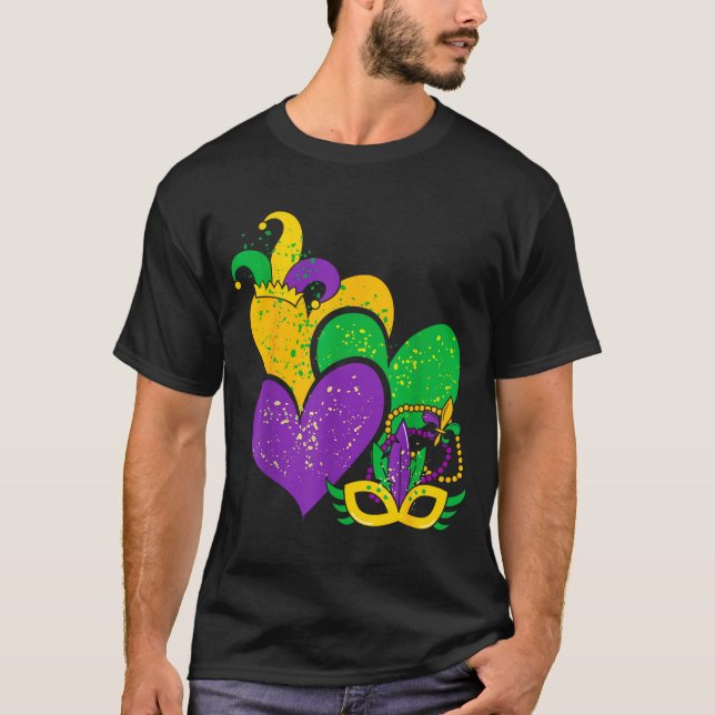 Camiseta Mardi Gras 2025 Cute Hearts Valentine Women Girl K (Frente)