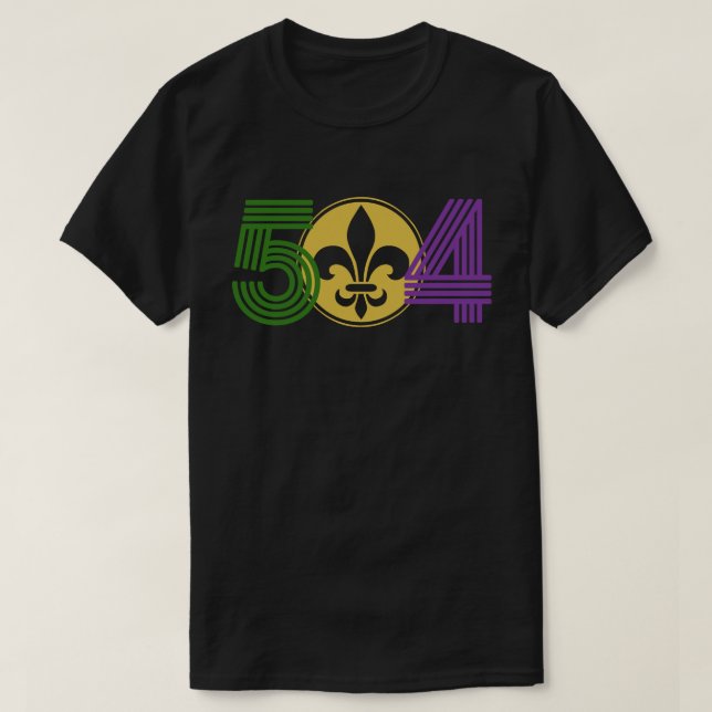 Camiseta Mardi Gras 504 (Frente do Design)