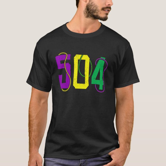 Camiseta Mardi Gras 504 Nola New Orleans Louisiana LA Festi (Frente)