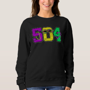 Camiseta Mardi Gras 504 Nola Nova Orleans Louisiana Miçanga