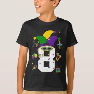 Camiseta Mardi Gras, 8 anos, pensava que crianças de 8 anos