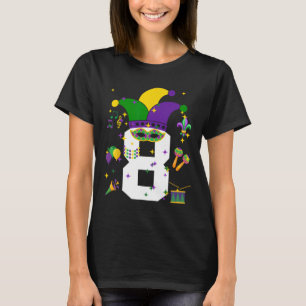 Camiseta Mardi Gras, 8 anos, pensava que crianças de 8 anos