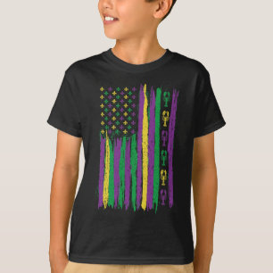 Camiseta Mardi Gras American Flag Usa Flag Mardi Gras Costu
