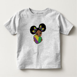 Camiseta Mardi Gras Baby Girl Segurando Coração