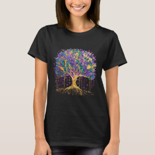 Camiseta Mardi Gras Bead Tree Carnaval Nova Orleans 2025