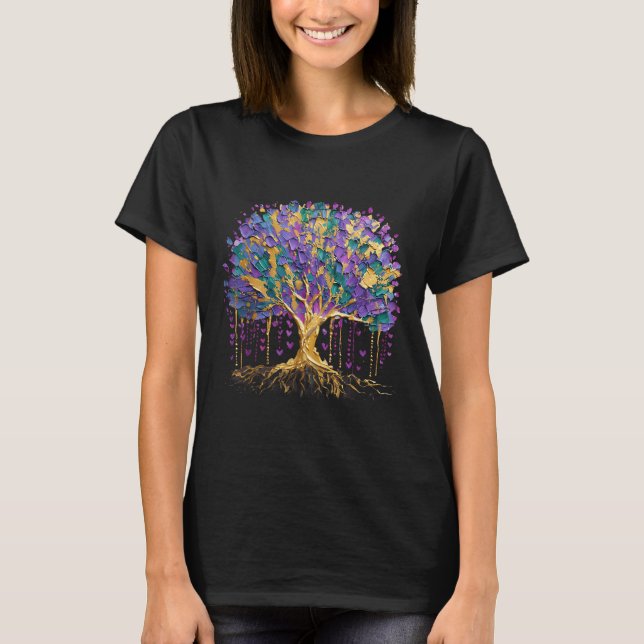 Camiseta Mardi Gras Bead Tree Carnaval Nova Orleans 2025 (Frente)