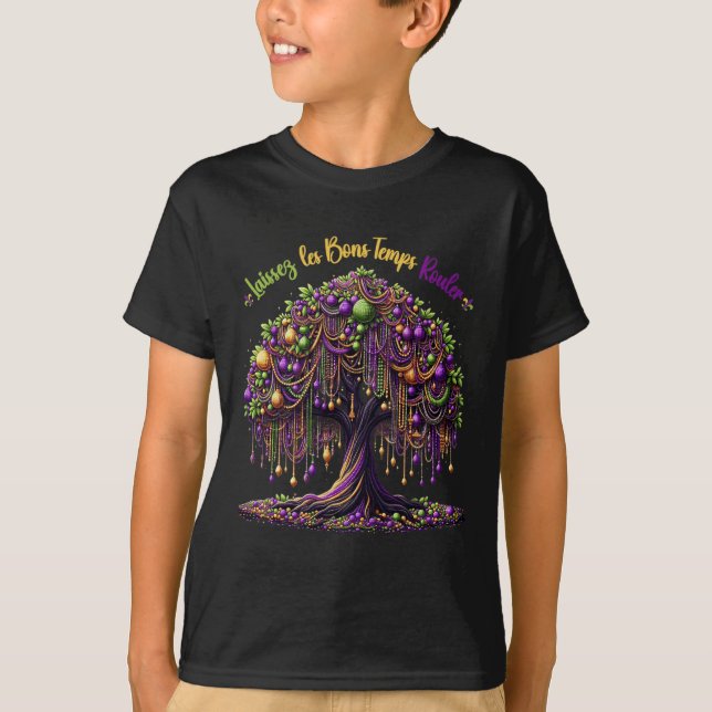 Camiseta Mardi Gras Bead Tree Carnaval Nova Orleans 2025 Pa (Frente)