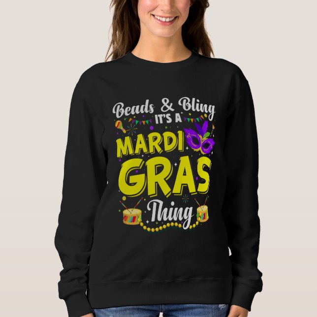 Camiseta Mardi Gras Beads And Bling It's A Mardi Gras Thing (Frente)