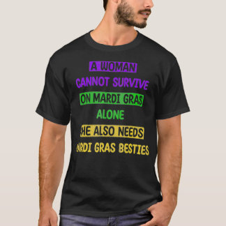Camiseta Mardi Gras Besties Mardi Gras Celebração Funny Qu