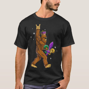 Camiseta Mardi Gras Bigfoot Crianças Engraçadas Homens Sasq