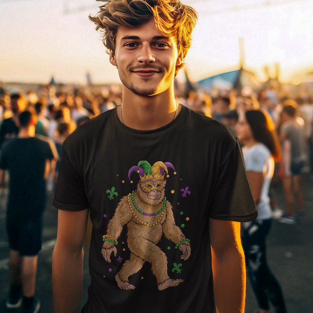 Camiseta "Mardi Gras Bigfoot – Festive Sasquatch  (Criador carregado)