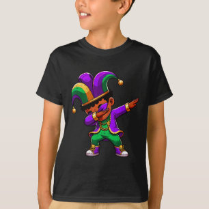 Camiseta Mardi Gras Black Boys Dabbing Funny Outfit Jester