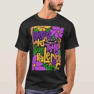Camiseta Mardi Gras Boho Laissez Les Bon Temps Rouler Fleur