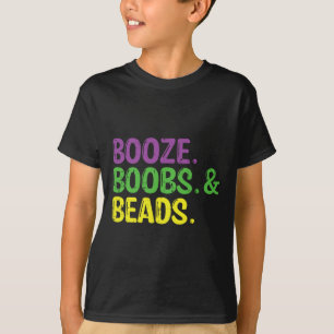 Camiseta Mardi Gras Booze Miçangas Engraçadas Fat Terça Car