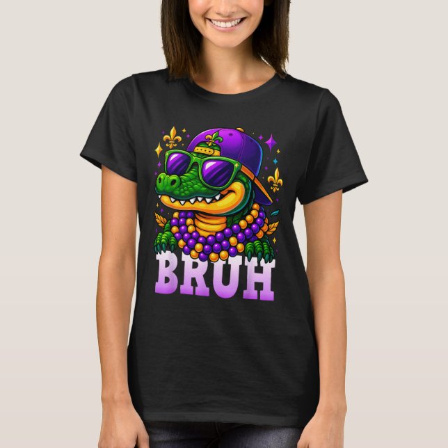 Camiseta Mardi Gras Bruh Mardigator Alligator Costume Teens (Frente)