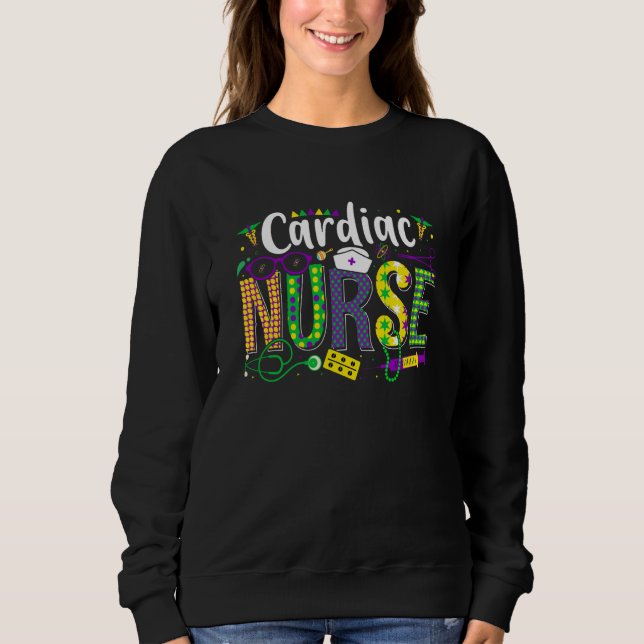 Camiseta Mardi Gras Cardiac Nurse celebrations parade party (Frente)