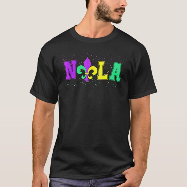 Camiseta Mardi Gras Carnaval de Nova Orleans Fleur De Lis C (Frente)
