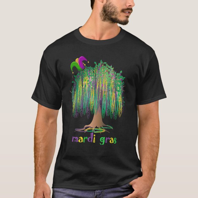 Camiseta Mardi Gras Carnaval do México - Urso de Árvore Grá (Frente)