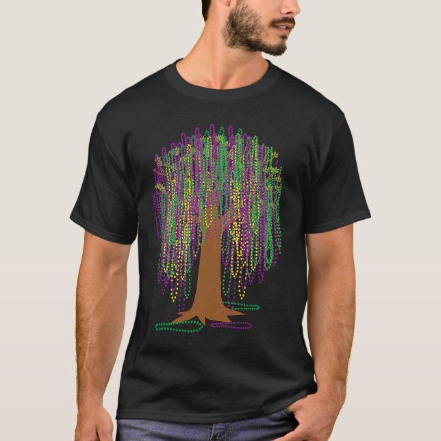 Camiseta Mardi Gras Carnival Mexican Graphic Bead Tree Bour (Frente)