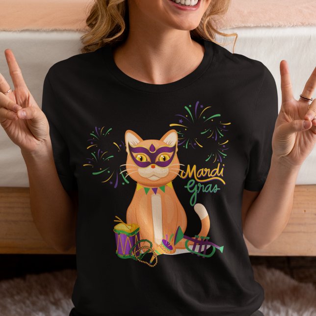 Camiseta Mardi Gras Cat (Criador carregado)