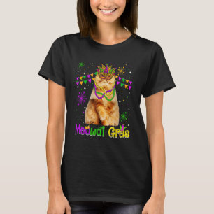Camiseta Mardi Gras Cat Cute Persa Carcaça