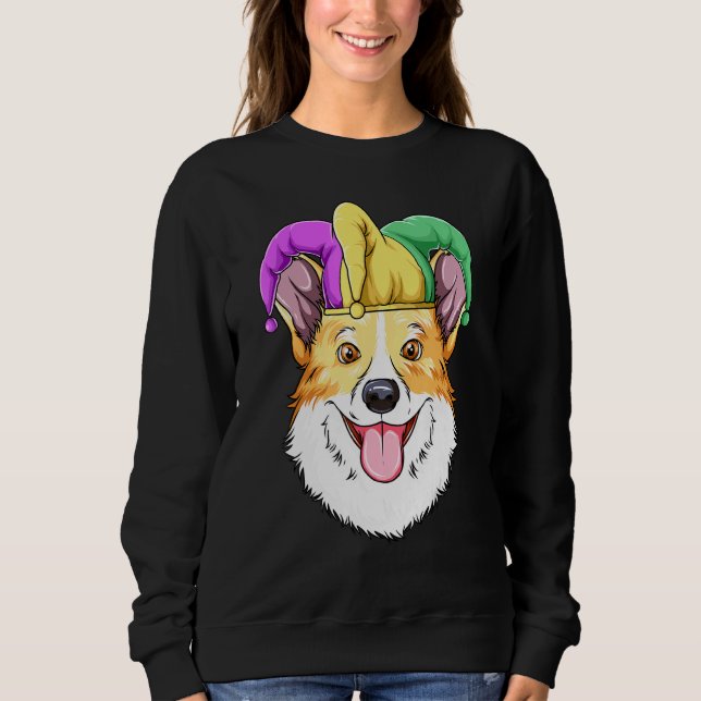 Camiseta Mardi Gras Corgi Carnaval Hat Corgi (Frente)
