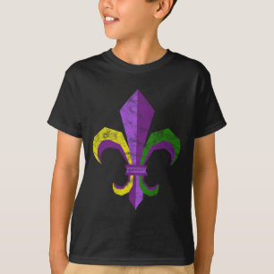 Camiseta Mardi Gras Costume Clothing - Vintage Fleur De Lis