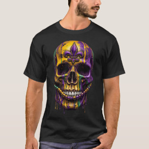 Camiseta Mardi Gras Costume Sugar Skull Carnaval Halloween