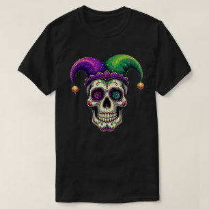 Camiseta Mardi Gras Costume Sugar Skull Carnaval Nova Orlea