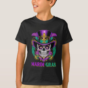 Camiseta Mardi Gras Costume Sugar Skull Carnaval Nova Orlea